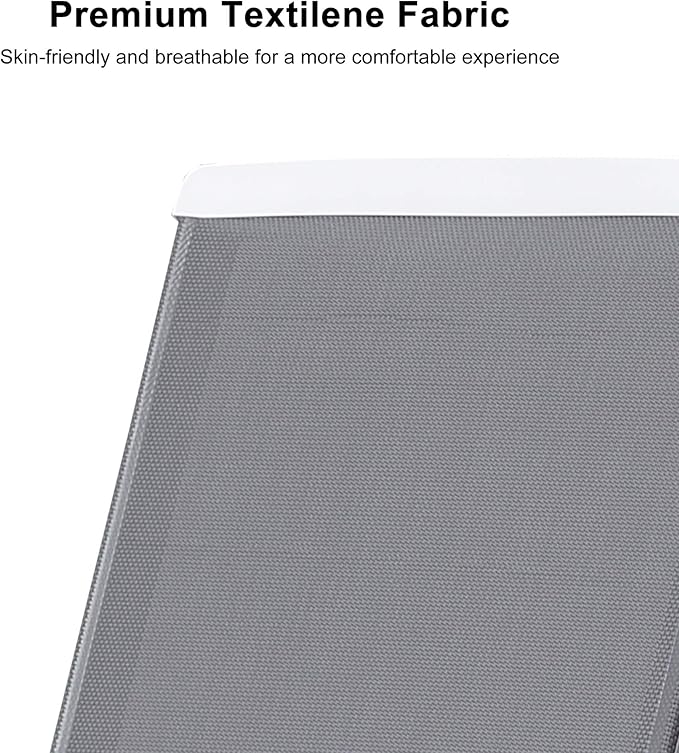 PURPLE LEAF Patio Chaise Lounge Chair Outside Aluminum Plastic Stackable - Image 7