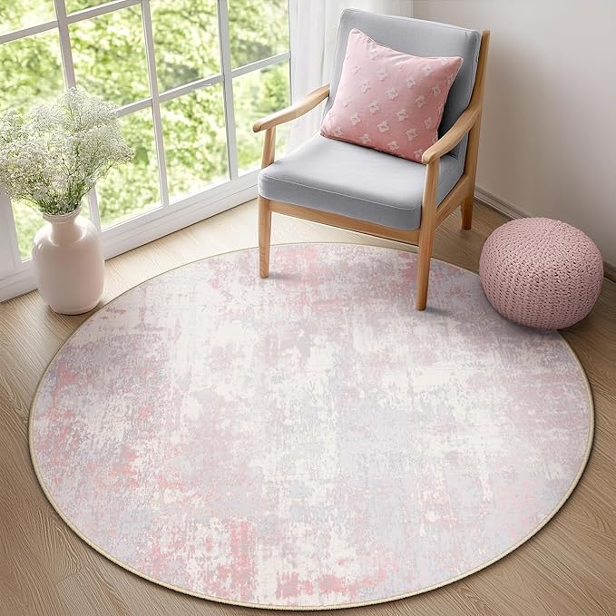 RELEANY Washable Area Rugs 6ft Non-Slip Modern Abstract Soft - Image 3