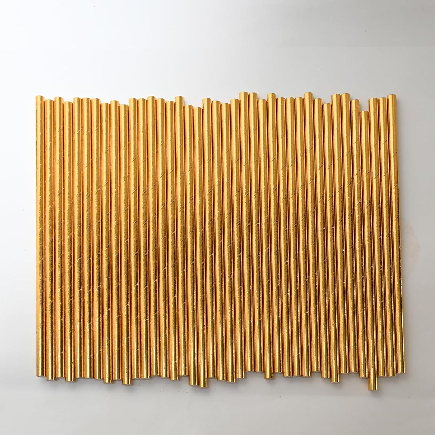 Gold Paper Straws, Disposable Drinking Straws for Graduation, Birthday, Wedding,Cocktail Party, 7.75" x 0.24" - 100 Pack