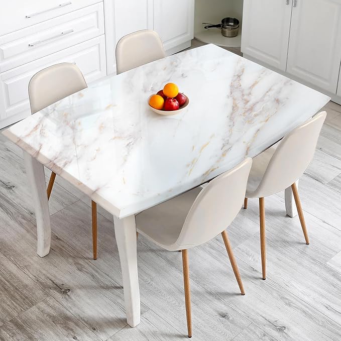 rabbitgoo Glossy Marble Contact Paper Peel and Stick Wallpaper 17.5" X 236.2" - Image 2