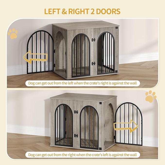Hzuaneri 26.8'' Wooden Dog Crate Furniture, Indoor Dog Kennel Dogs Cage - Image 5