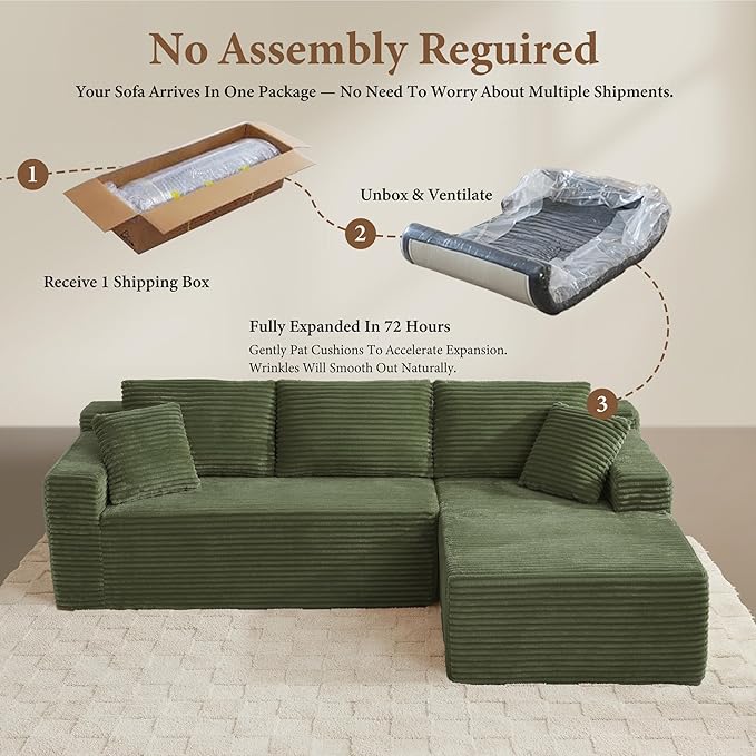 96" Sectional Couches for Living Room Cloud Couch Sofa - Image 6