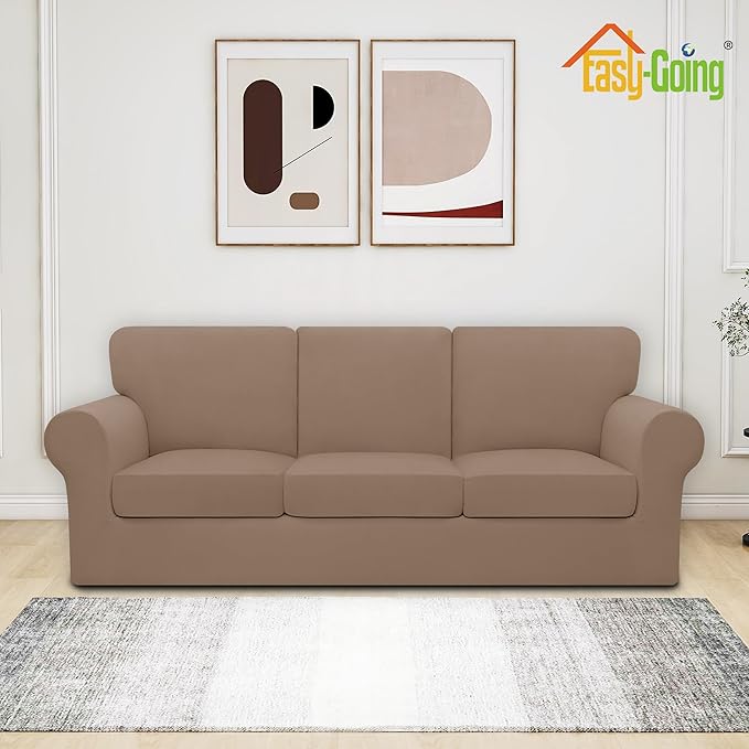 Easy-Going 7 Pieces Stretch Couch Cover Washable Sofa Cover Set - Image 2