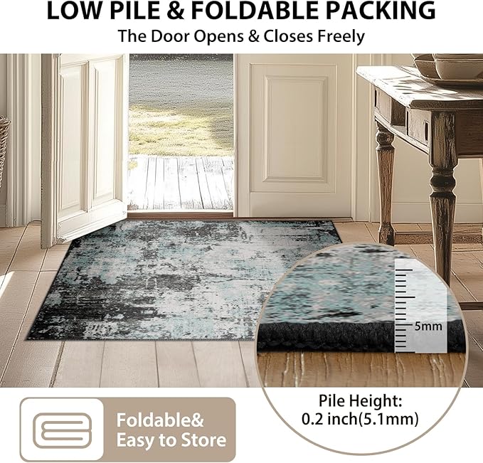 RELEANY Washable Area Rugs 6'x8' Non-Slip Modern Abstract Soft - Image 6