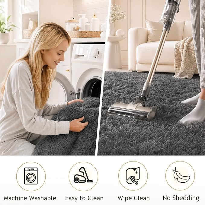 Ophanie 6x9 Area Rugs, Upgrade Non-Slip Fluffy Soft Rugs - Image 3