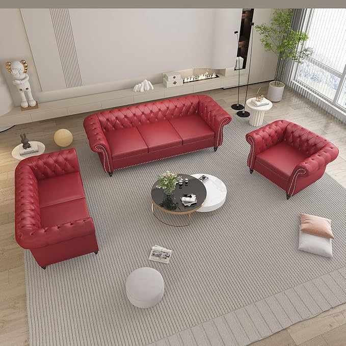 AVZEAR Leather Upholstered Armchair, Single Sofa Chair - Image 7