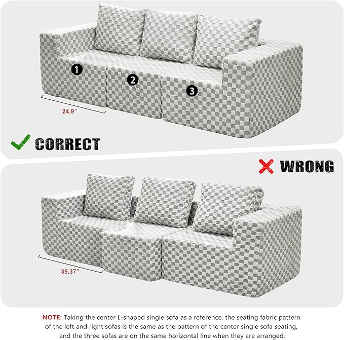 Modular Sectional Sofa 3-Seater Modular Couch - Image 4