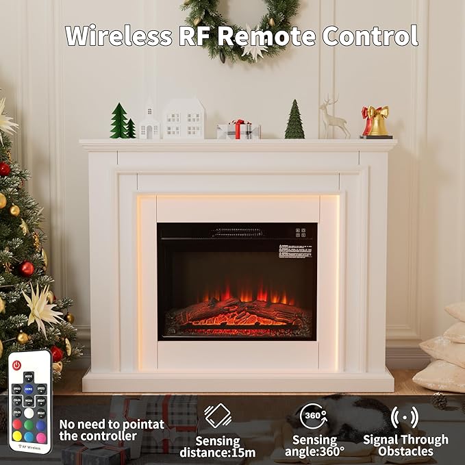 44" LED Lights Electric Fireplace - Image 4