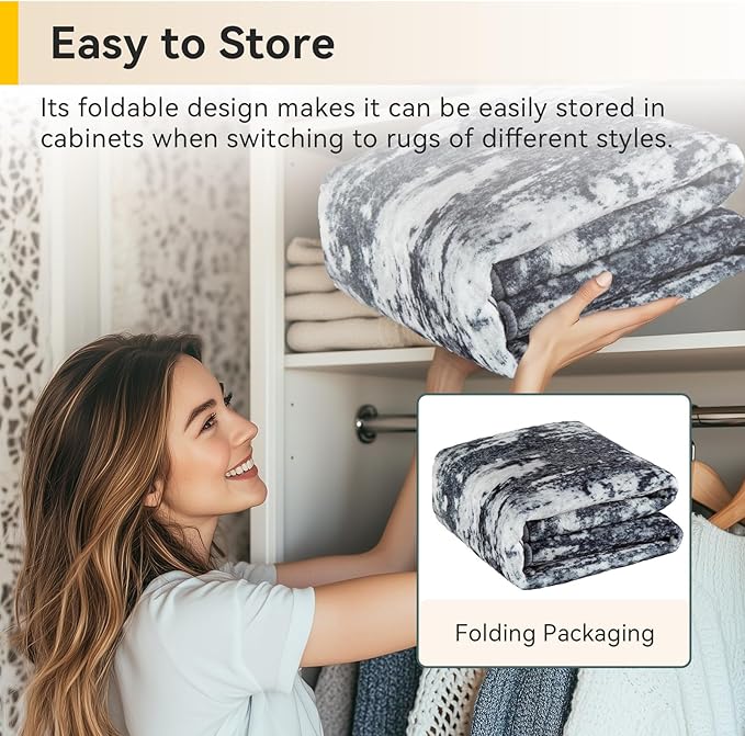 RELEANY Washable Area Rugs 4'x6' Non-Slip Modern Abstract Soft - Image 9