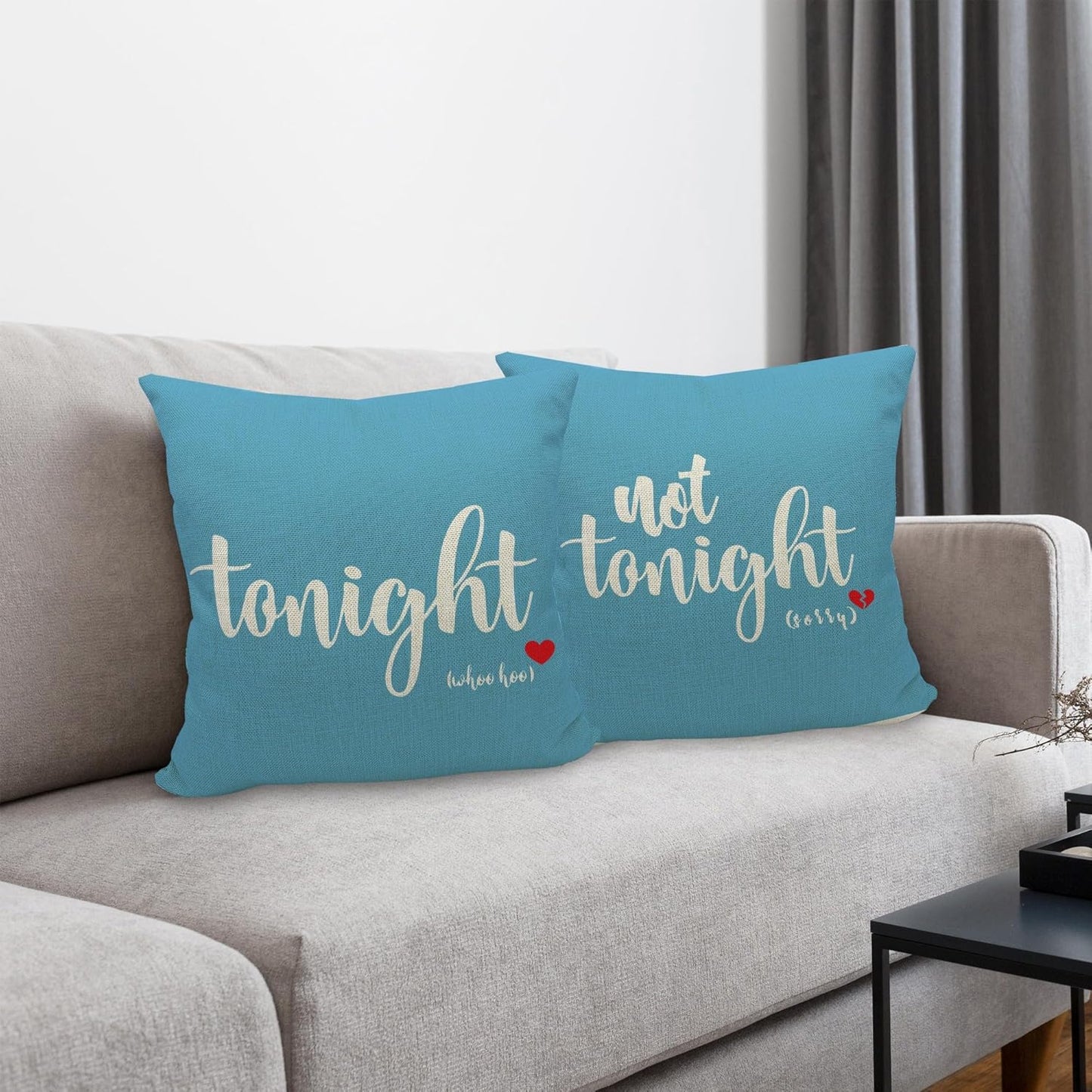 Mancheng-zi Pillow Cover, Bachelorette & Bridal Shower Gifts, Wedding Gifts, Funny Throw Pillows for Bedroom (Blue, 18x18)