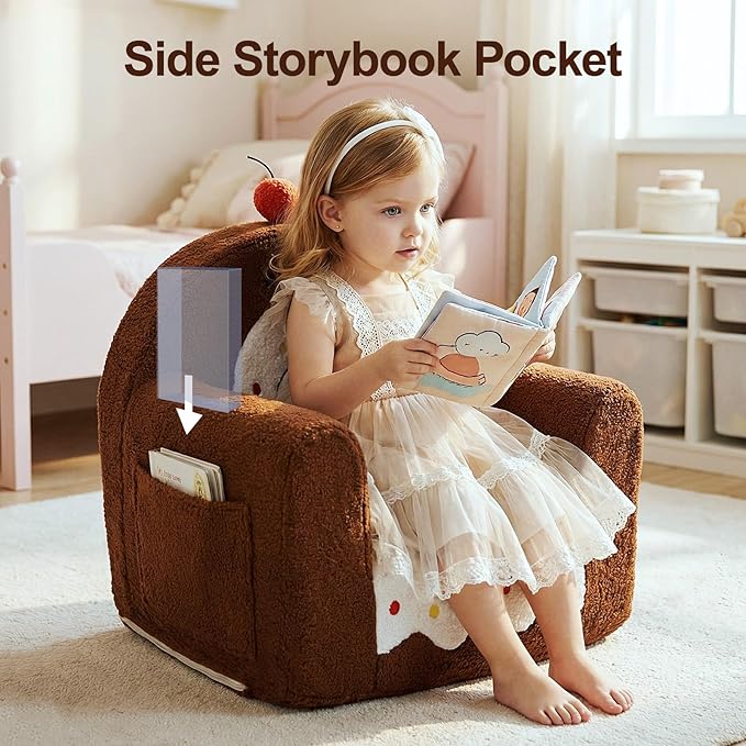 OUOZZZ Toddler Chair for Ages 1–6, Soft Sherpa Kids Sofa - Image 6
