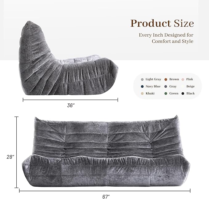 Bean Bag Chair, 3 Seater Fireside Chair, Giant Bean Bag Chairs - Image 3
