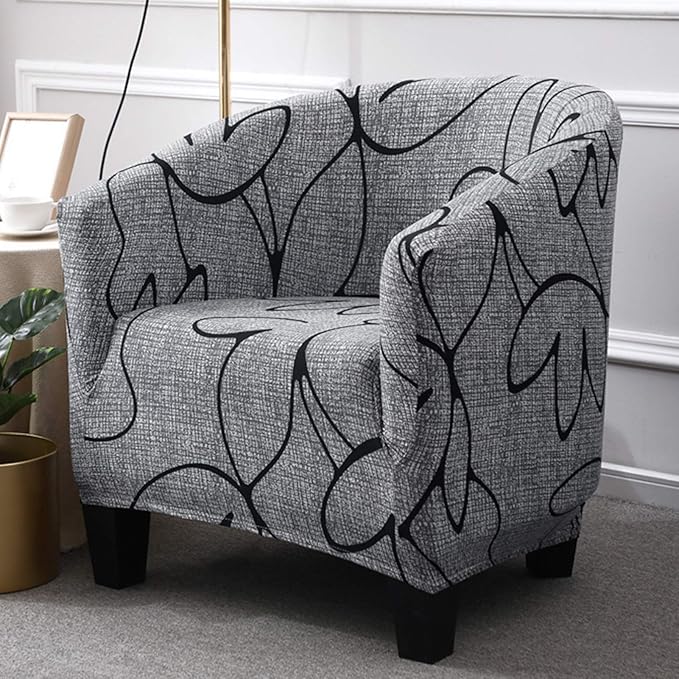 SearchI Club Chair Slipcover Stretch Barrel Chair Covers Printed Tub Chair - Image 2