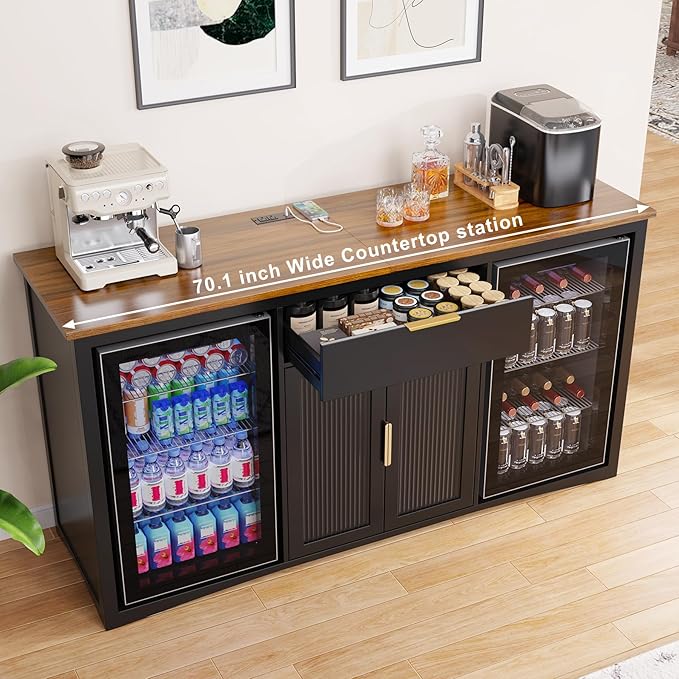 GDLF 70.1" Long Coffee Bar Cabinet - Image 8