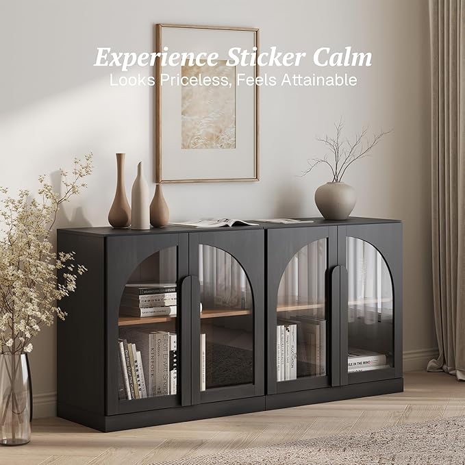 BELLEZE Set of 2 Modern Sideboard Buffet Cabinets - Image 4
