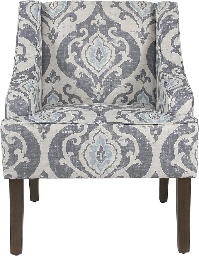 HomePop Velvet Swoop Arm Accent Chair, Suri Blue - Image 3