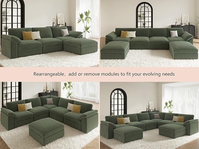 EASE MOOSE Comfty 2 Seat Couch, FSC Certified Modern Deep Seat Sectional Modular - Image 9