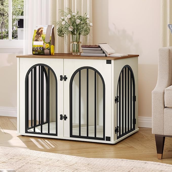 Hzuaneri 31.5'' Wooden Dog Crate Furniture, Indoor Dog Kennel Dogs Cage - Image 8