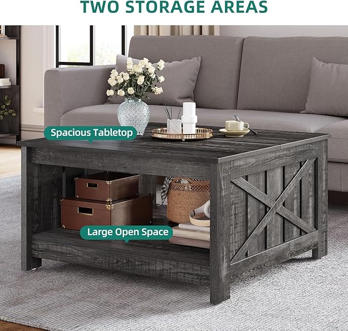 YITAHOME Coffee Tables Farmhouse Coffee Table - Image 3