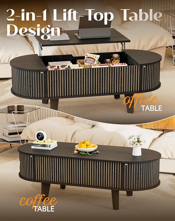 Oval Lift Top Coffee Table - Image 7