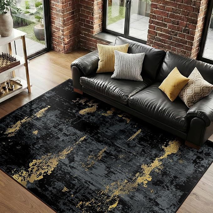 RELEANY Washable Area Rugs 6'x9' Non-Slip Modern Abstract Soft - Image 8
