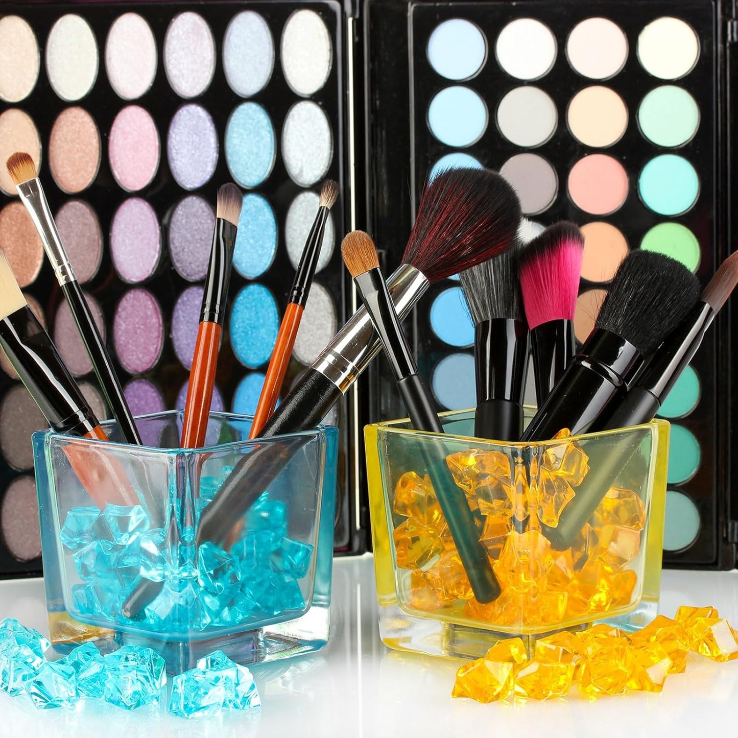 uxcell 1000pcs Fake Ice Rocks, Dazzling Clear Resin Crushed Ice Sparkling Fake Diamonds Gem Stones for Vases Fillers Table Scatter, Theme Party Favors, Rose Red