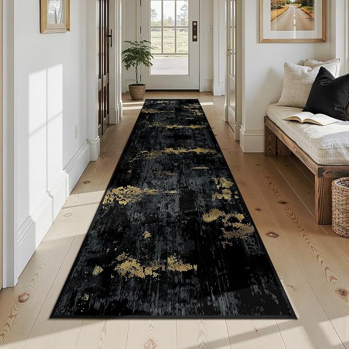 RELEANY Washable Area Rugs 2'6"x12 Non-Slip Modern Abstract Soft - Image 2