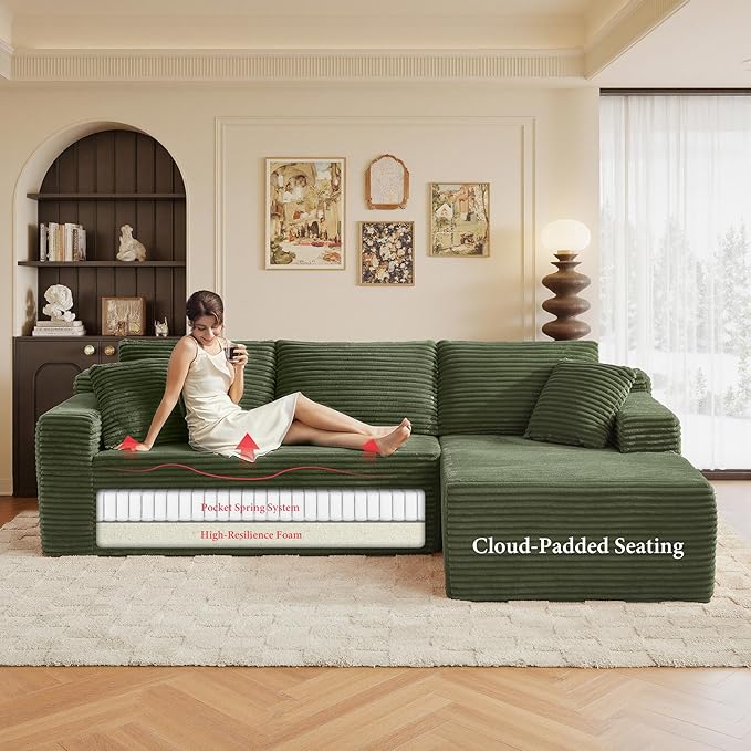 96" Sectional Couches for Living Room Cloud Couch Sofa - Image 5