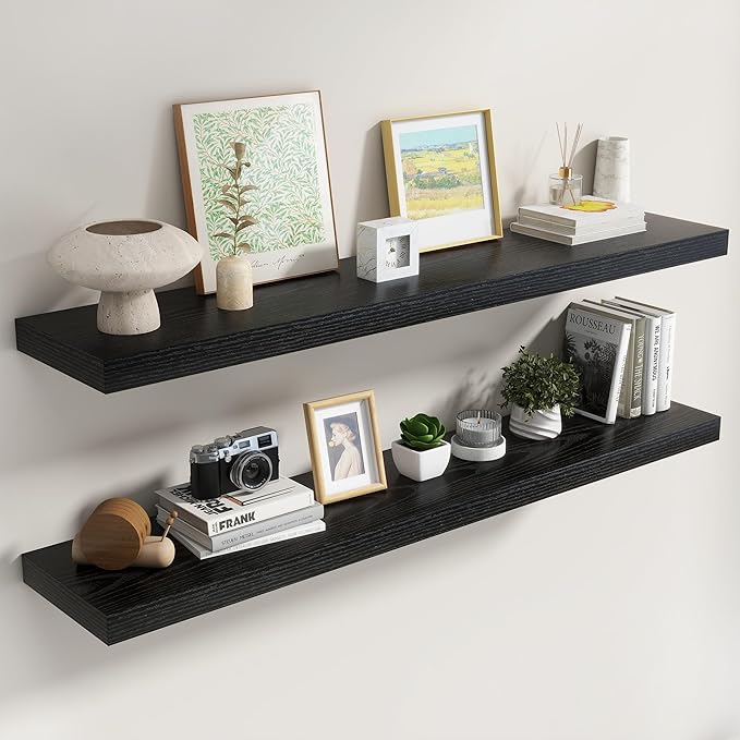 Dreamland 55 Inch Black Floating Shelves by Dreamland
