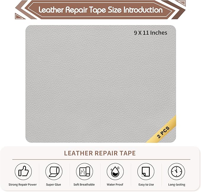 KING MOUNTAIN Leather Repair Patch, 2 Packs 9 x 11 Inches self Adhesive Leather - Image 4