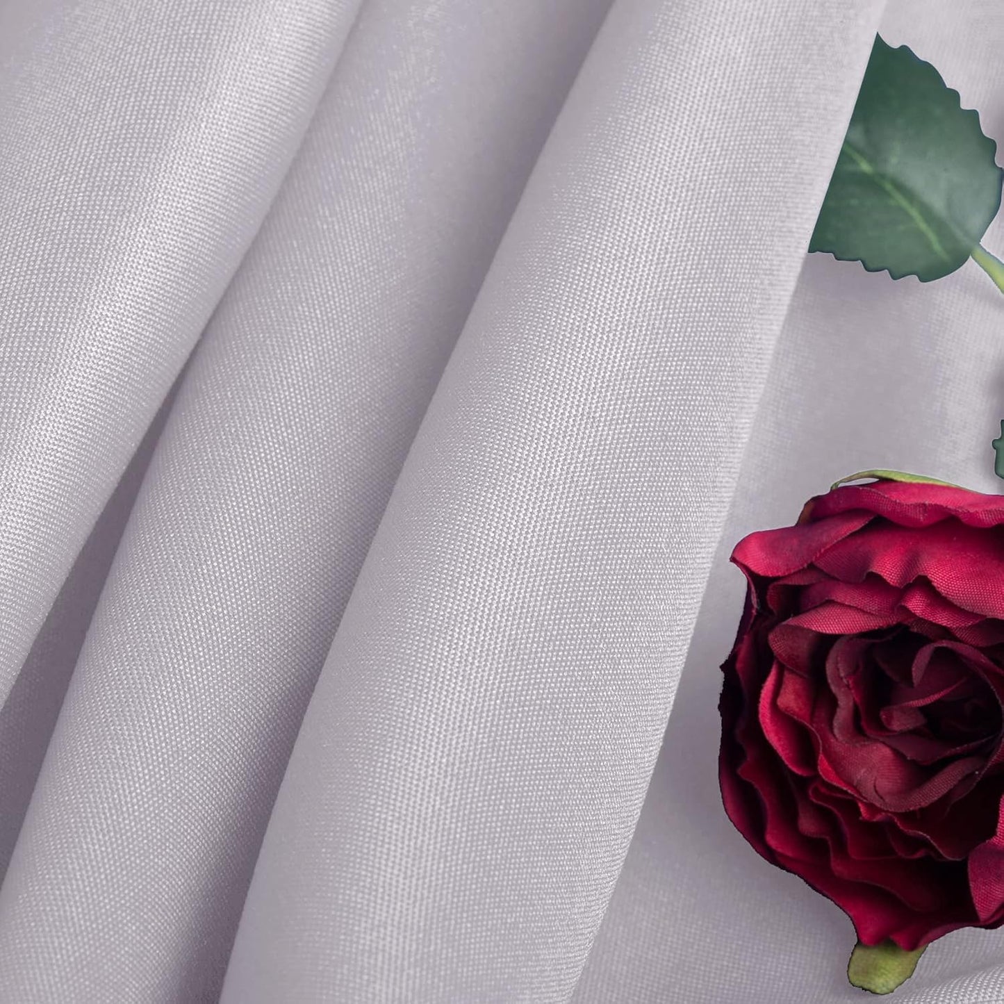 Ascoza 2pack 108 Inch Silver Round Tablecloth in Washable Polyester Fabric for Wedding/Banquet/Restaurant/Parties