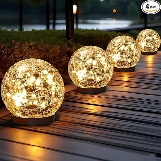 JKIMK Solar Globe Lights Outdoor Waterproof by JKIMK