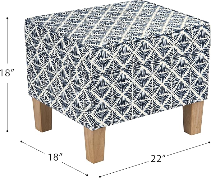 HomePop Home Decor |Upholstered Modern Rectangular Storage Ottoman | Hinged Lid - Image 3