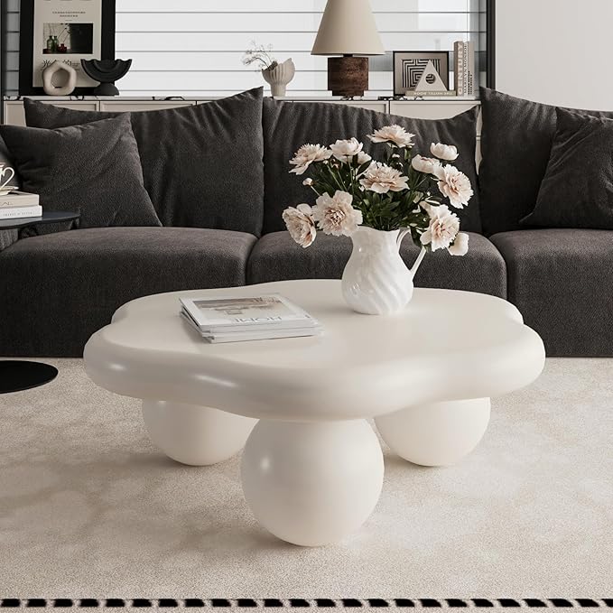 35.03" Cloud Coffee Table for Living Room Unique Coffee Table Modern Low Coffee - Image 3