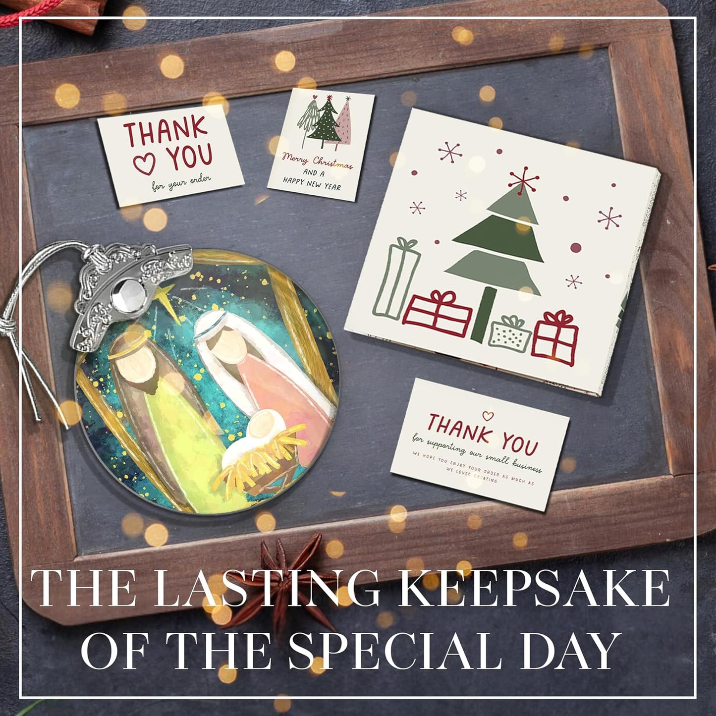 Christmas Ornament 2025, Nativity Acrylic Art, Jesus Gifts, Holiday Decoration, Car Interior Decor, Christian Holiday Display (Watercolor Nativity)