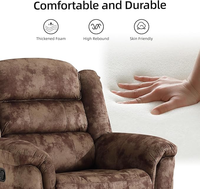 EBELLO 2 Pieces Reclining Couch Furniture Set, Overstuffed Reclining Loveseat - Image 5