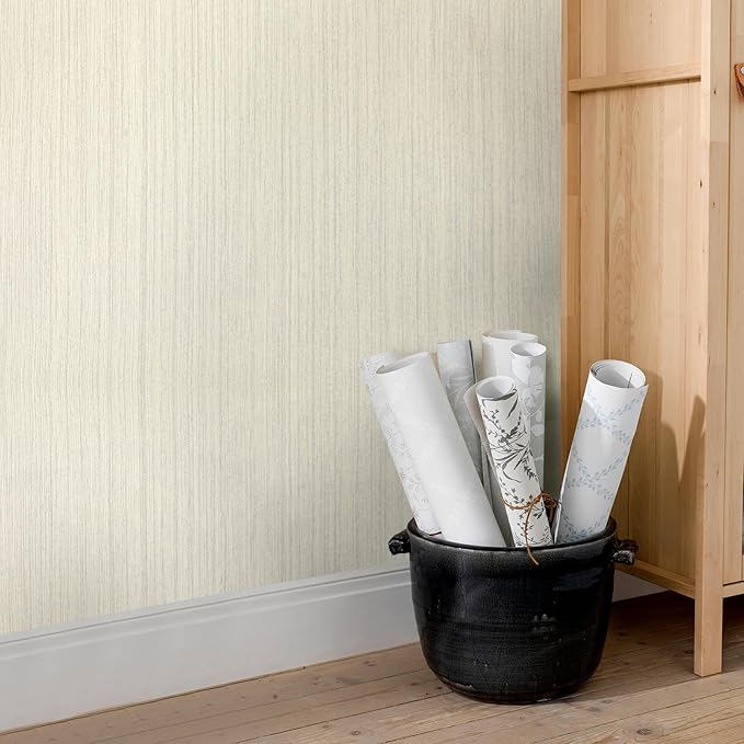 Grasscloth Peel and Stick Wallpaper Modern 15.7in x 118.1in Textured Linen - Image 5