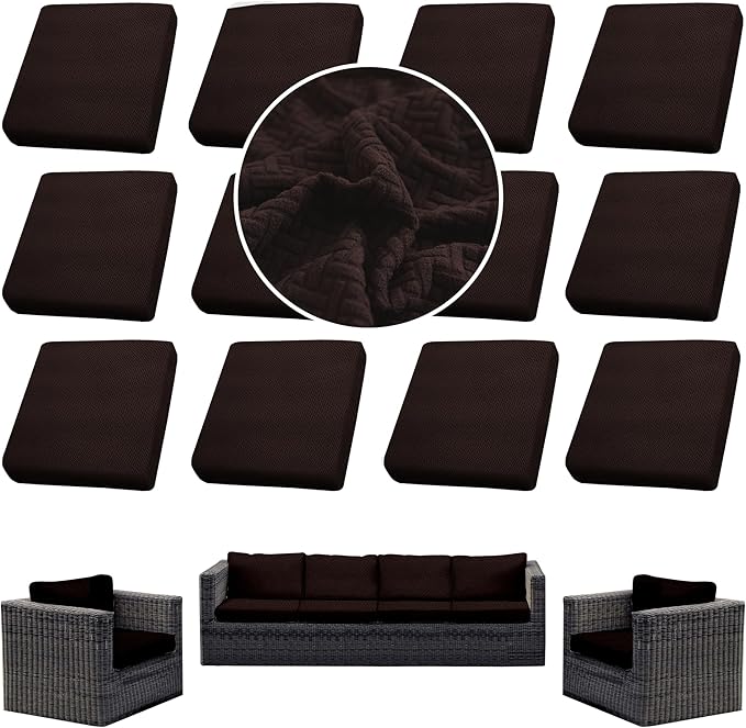 Outdoor Cushion Covers Set, Replacement by SUKAIKEQA