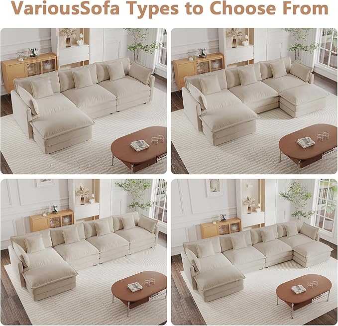 mikibama Modular Sectional Sofa, 146.5 Inch U Shaped Couch Set - Image 6