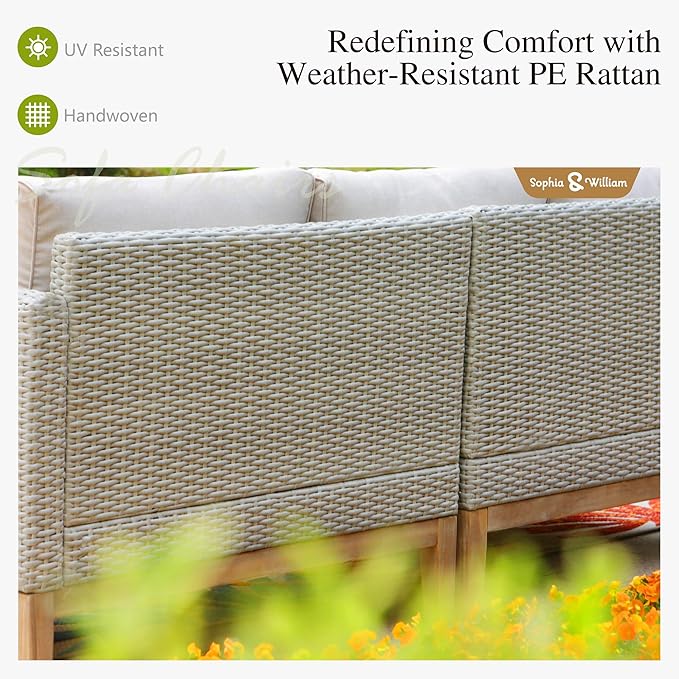 Sophia & William Patio Furniture Set, 5-Piece Wicker Patio Conversation Set - Image 4