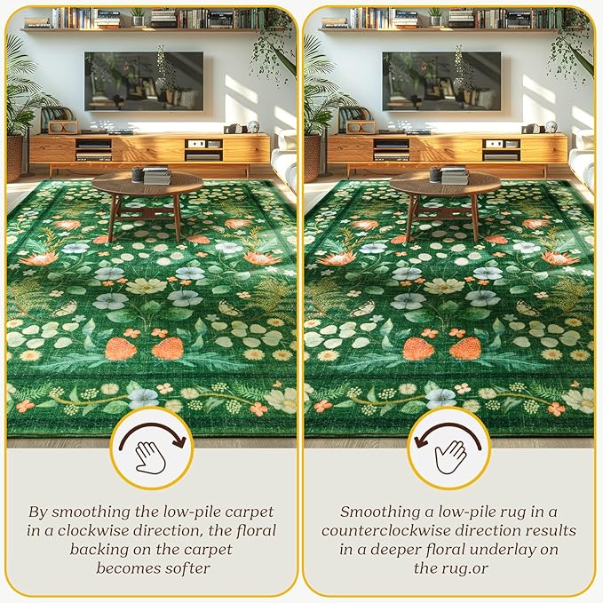 Area Rug for Living Room, Non-Slip Vintage Carpet for Home Office Nursery - Image 6