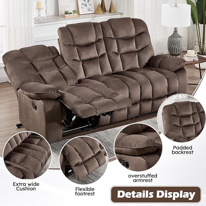 HAOMARKETS 3 Pieces Recliner Sofa Furniture Set, Include Power Recliner Chair - Image 6