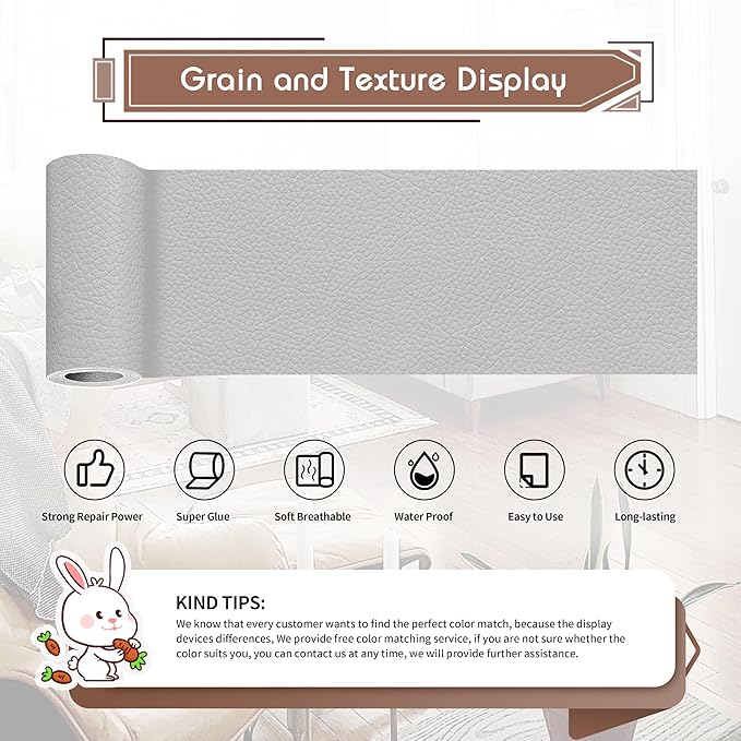 KING MOUNTAIN Leather Repair Patch, 4 x 63 Inches self Adhesive Leather Repair - Image 2