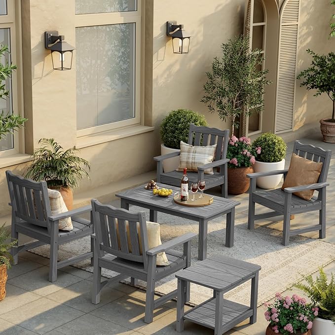 Stoog Outdoor Chairs Set of 2, All-Weather HIPS Patio Dining Chairs - Image 9