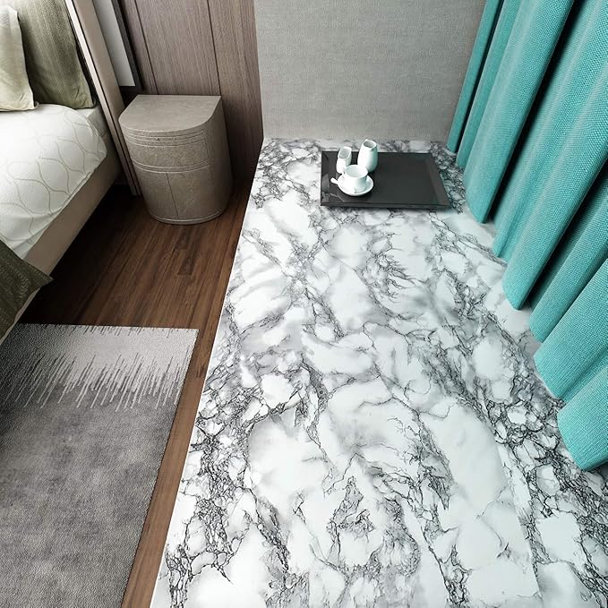 Livelynine Marble Wall Paper 15.8x394 Kitchen Wallpaper Self Adhesive Renter - Image 4