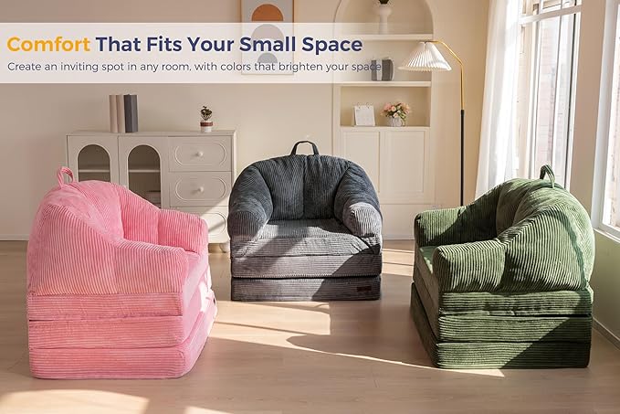 MAXYOYO Folding Sofa Bed with Backrest, Boneless Fold Out Couch Bed with Handle - Image 8