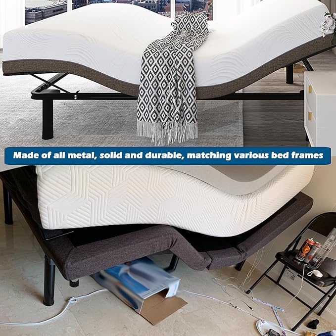 Benbuoo 7 Inch Metal Adjustable Bed Base Frame Leg Replacement Heavy Duty Extra - Image 2