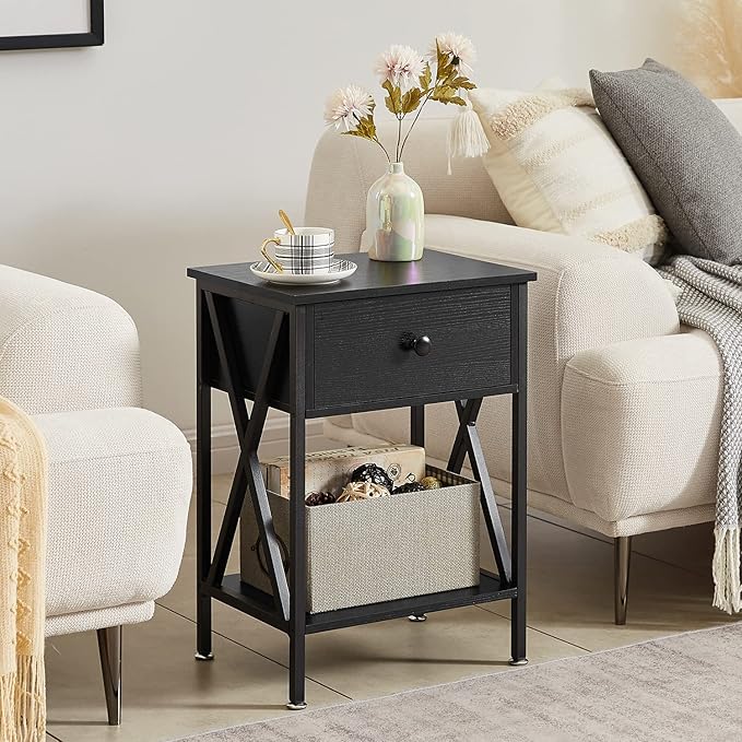 VECELO Nightstands Set of 2, Modern Bedside End Tables, Night Stands - Image 5