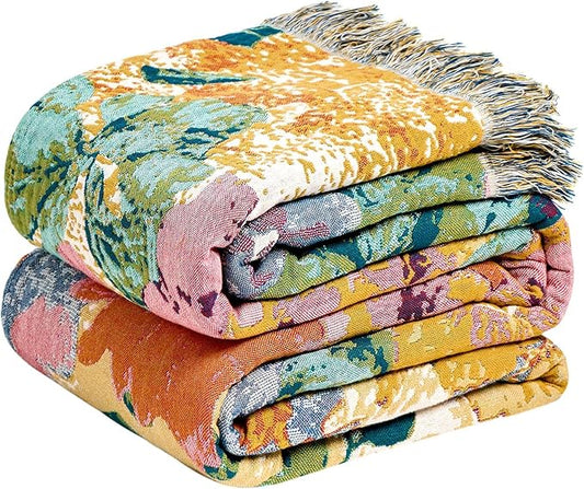 LUTBM Boho Throw Blanket for Bed Cotton Summer Blankets for Bedroom Living Room by LUTBMFindYourFreeSpiritatHome