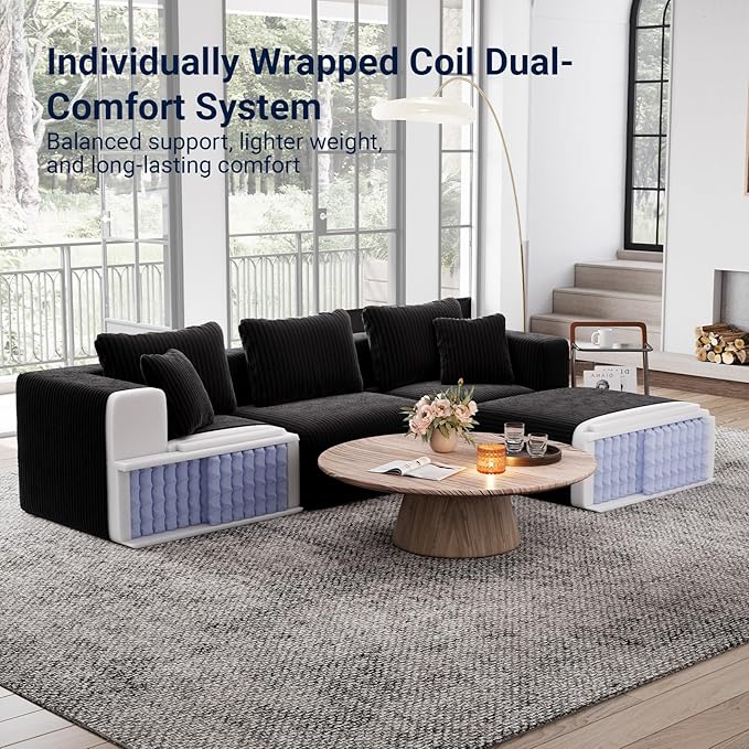 Avenco 141” U-Shaped Modular Sectional Couch Sofa - Image 4